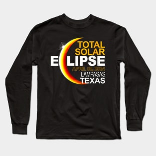 Wos Lampasas Texas Total Solar Eclipse April 8 2024 Long Sleeve T-Shirt